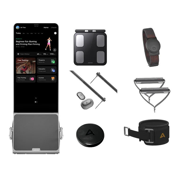 Commercial-Grade AEKE K1 Smart Home Gym with Digital Fitness Mirrors AI Aluminum Alloy Arms Exercise & Core Muscle Training-5